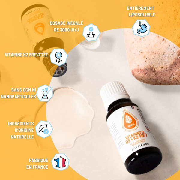 Vitamine D3 K2-MK7 3000 UI