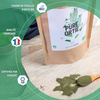 Feuilles d'ortie bio en poudre