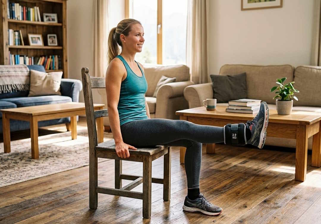 Leg extension avec des poids de chevilles