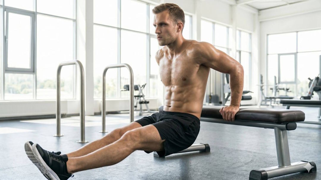 Les dips sur chaise servent à travailler les triceps à domicile.