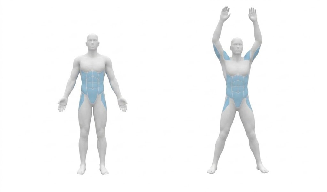 Le mouvement du jumping jacks