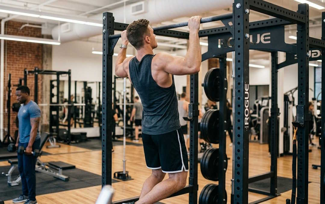 Un homme qui fait une traction en pronation (Pull-Up)