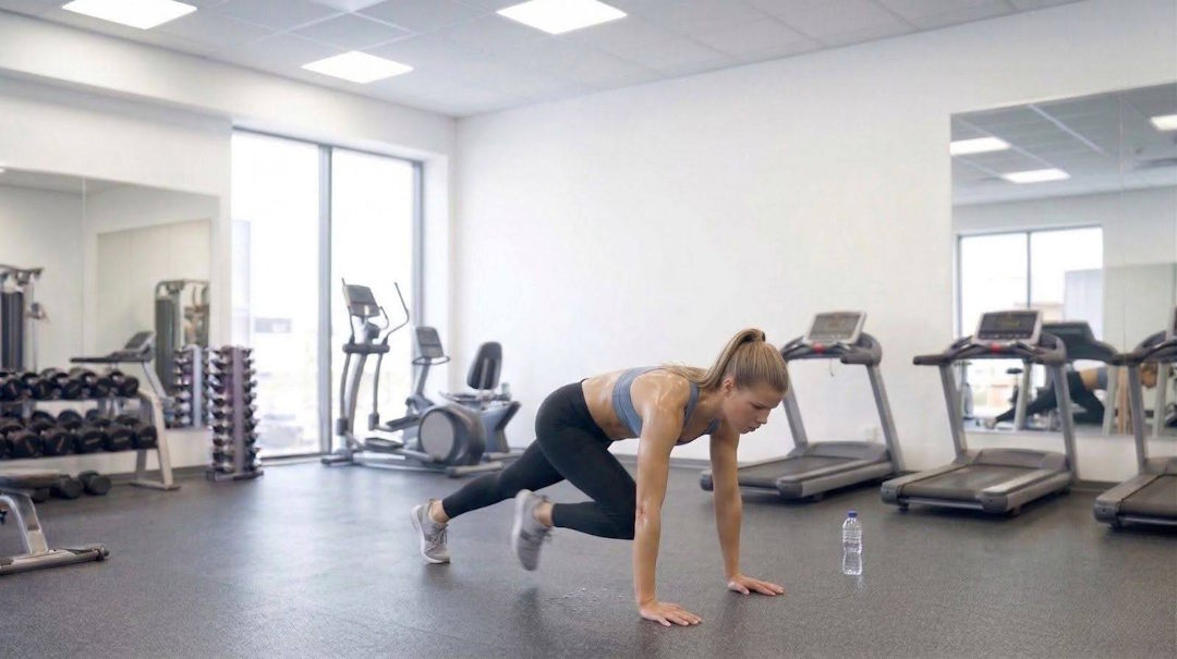 Une femme qui fait un mountain climber