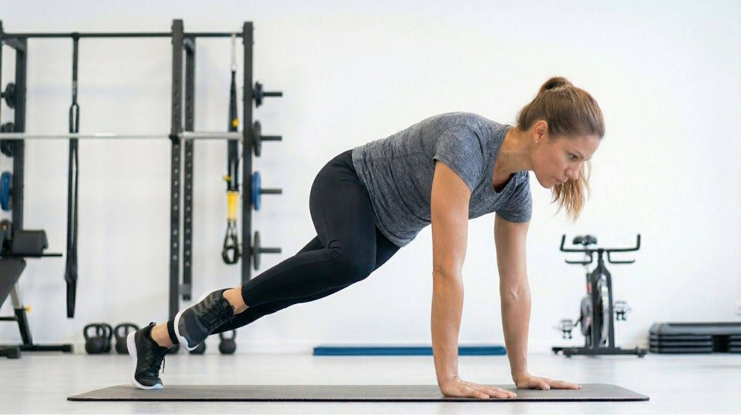 Une femme qui fait du spider climber