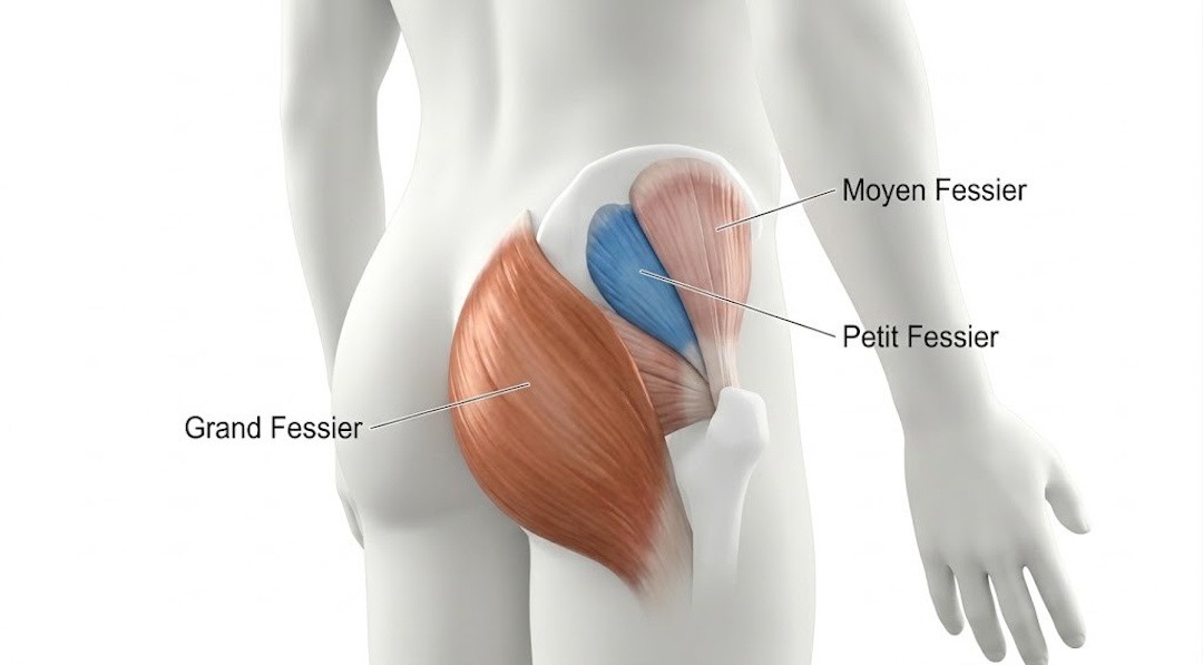 L'ensemble des muscles fessiers 