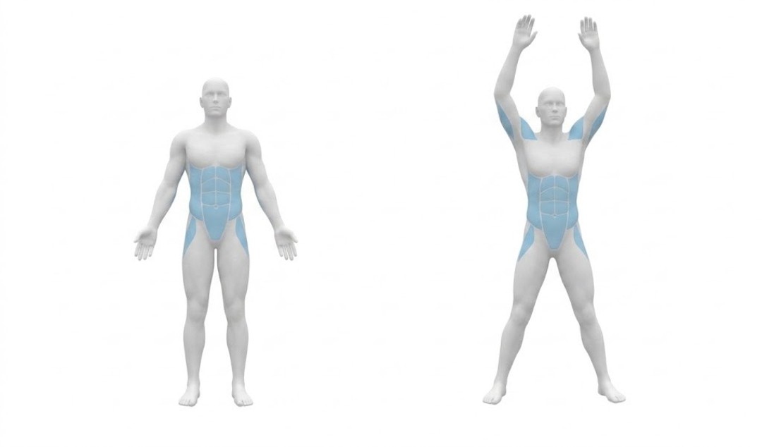 Le mouvement du jumping jacks
