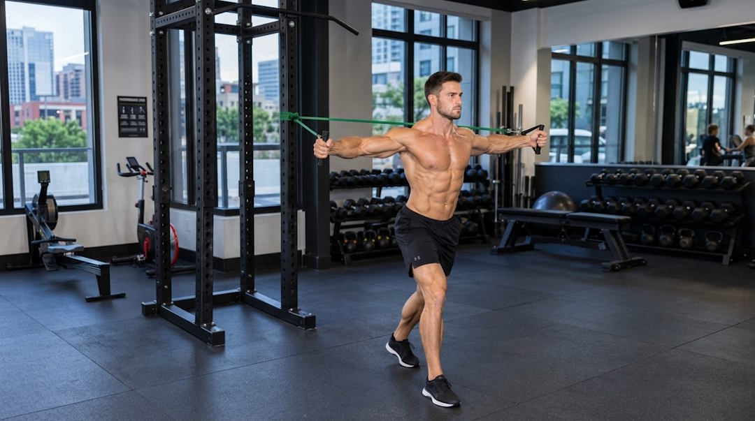 Exercice écarté avec élastique   
