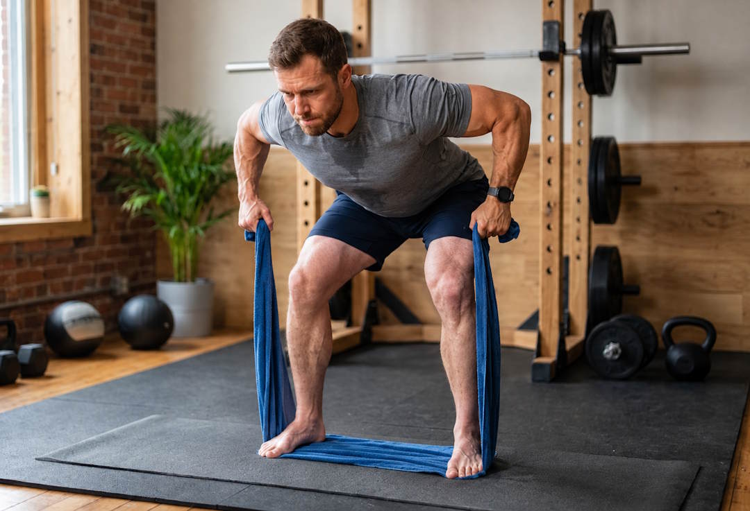Le tirage contre obstacle (Isometric Towel Row)