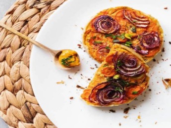 Tarte à la farine de patate douce et aux légumes