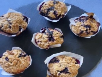 Muffin myrtille à la farine de patate douce