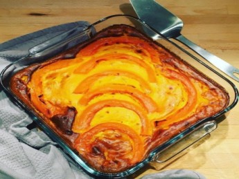 Quiche sans pâte au potimarron et à la patate douce