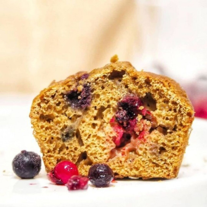 Muffins patate douce & fruits rouges 