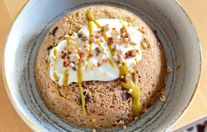 Bowlcake pomme chocolat noisette protéiné