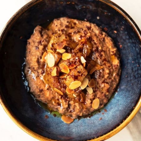 Porridge chocolat, noisette et banane 