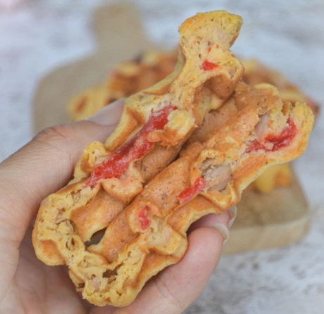 Gaufre poivrons et thon