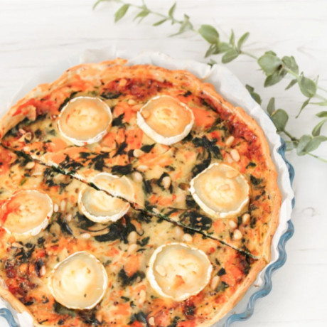 Quiche truite-chèvre-épinards