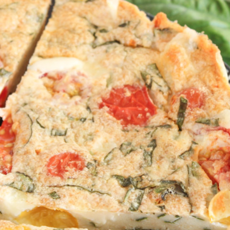 Quiche sans pâte tomate et mozzarella